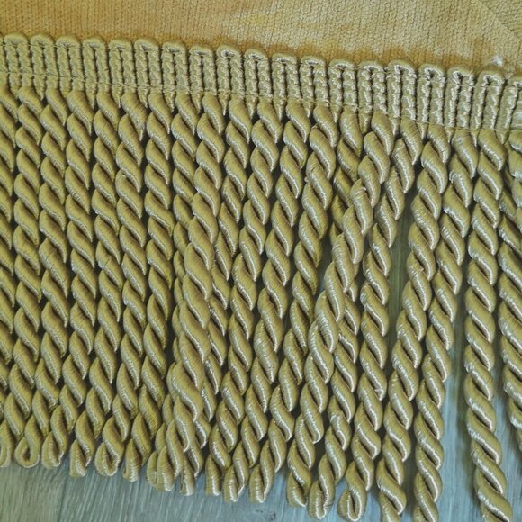 Vintage Tapestry Wall Hanging Gold Velvet Border Tassel Trim Rod Pocket - Picture 9 of 10